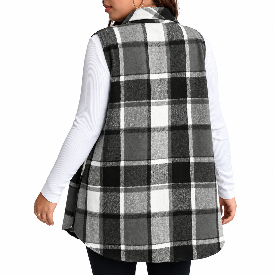 Evelyn Plaid Vest
