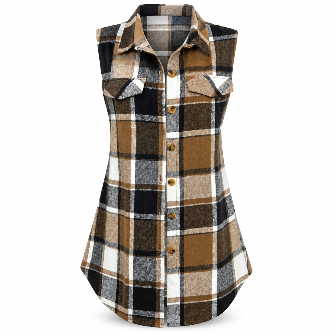 Evelyn Plaid Vest