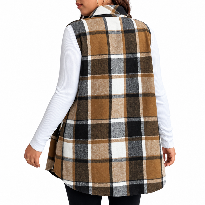 Evelyn Plaid Vest