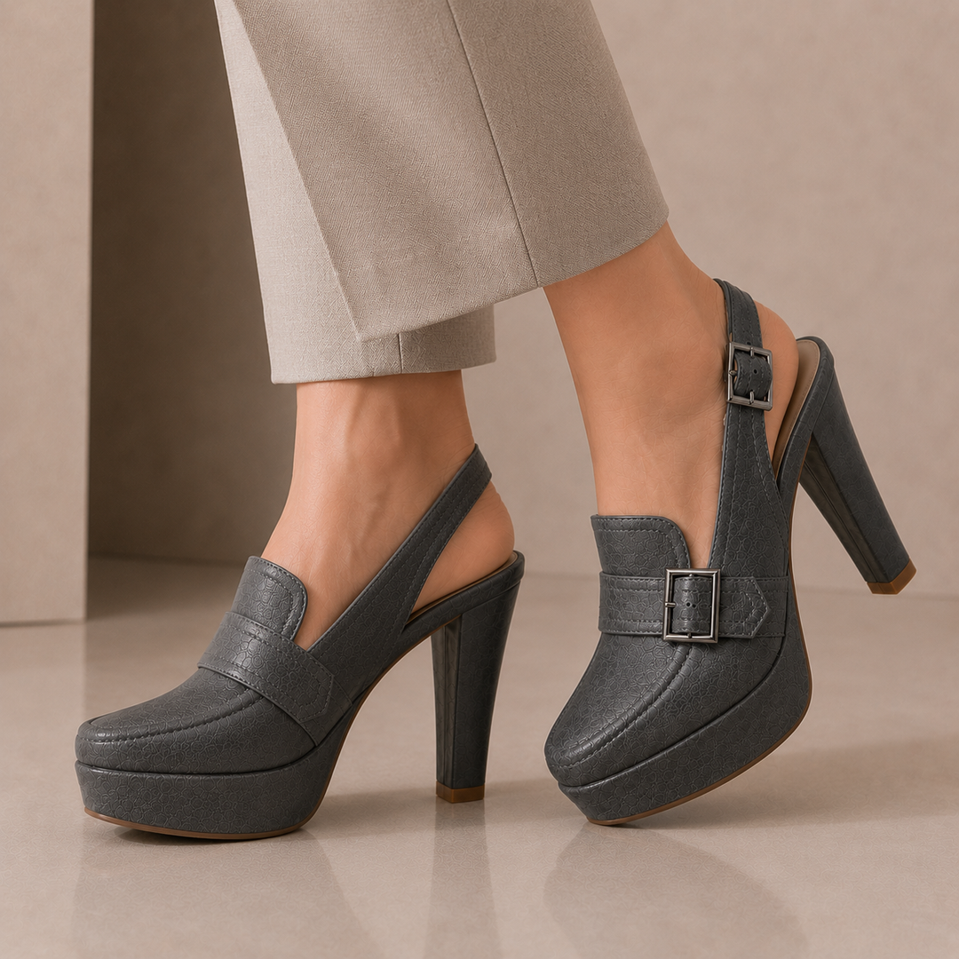 Geneva Buckle Heels - London Lake
