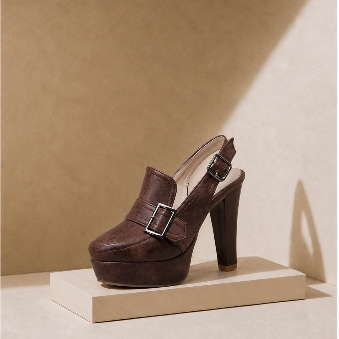 Geneva Buckle Heels - London Lake