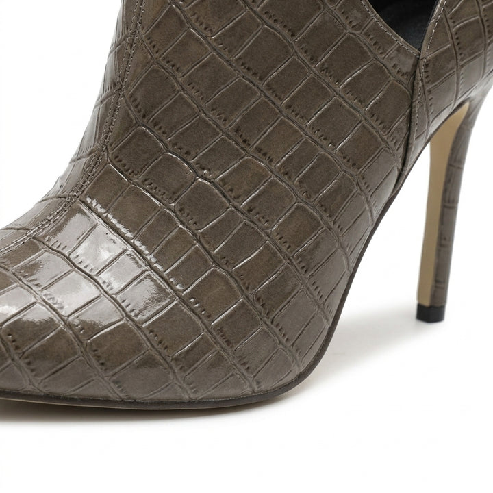 Gray Petra Cutout Ankle Boots material close-up