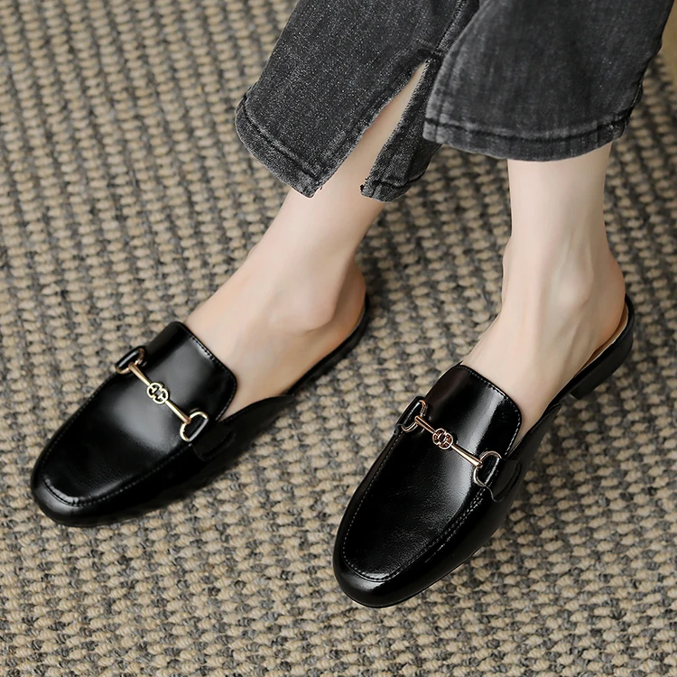 Harper Leather Mules - London Lake