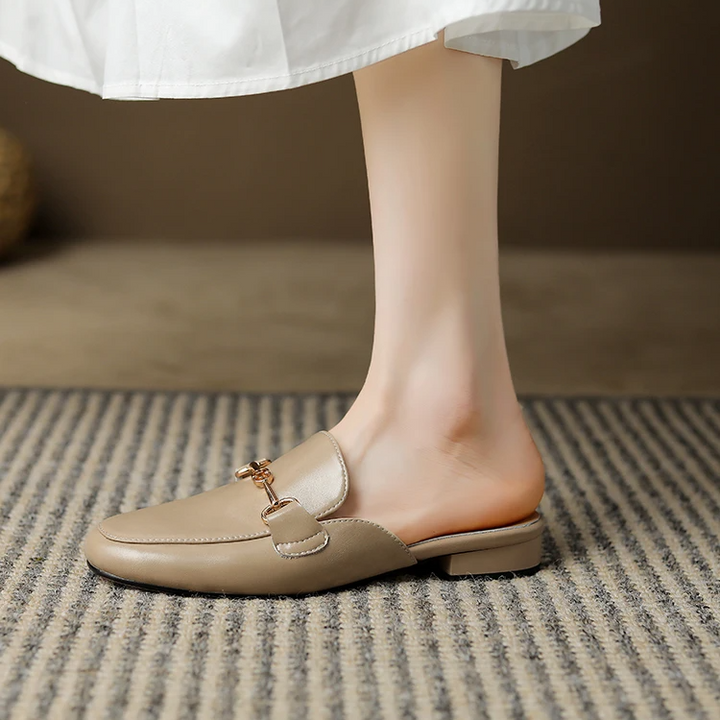 Harper Leather Mules - London Lake