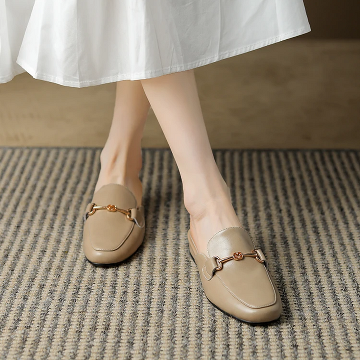 Harper Leather Mules - London Lake