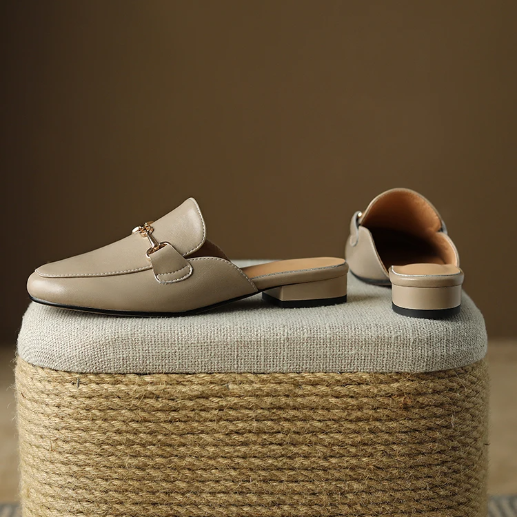 Harper Leather Mules - London Lake