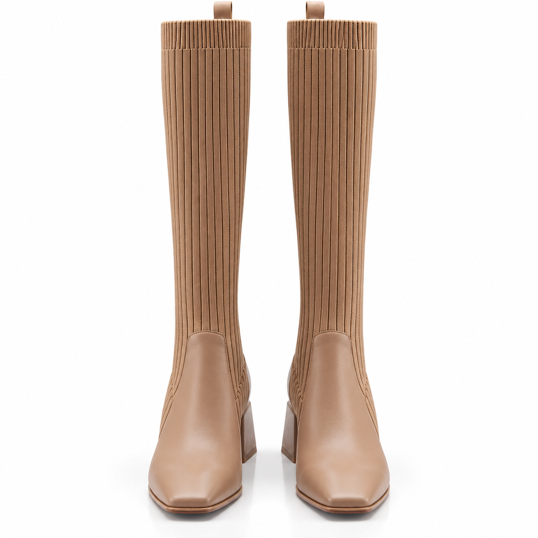 Julie Ribbed Knee-High Boots