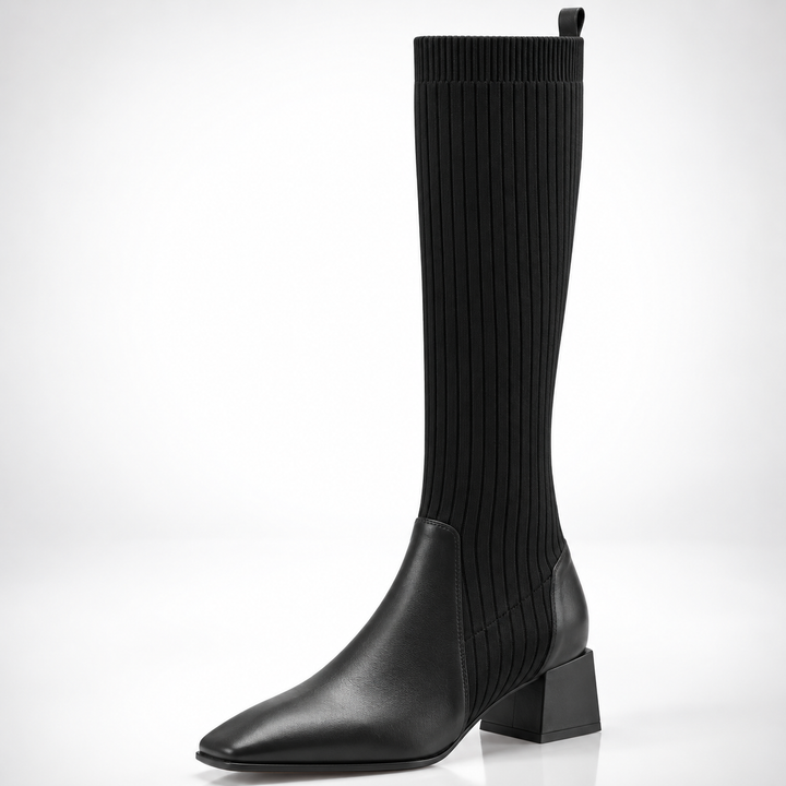 Julie Ribbed Knee-High Boots