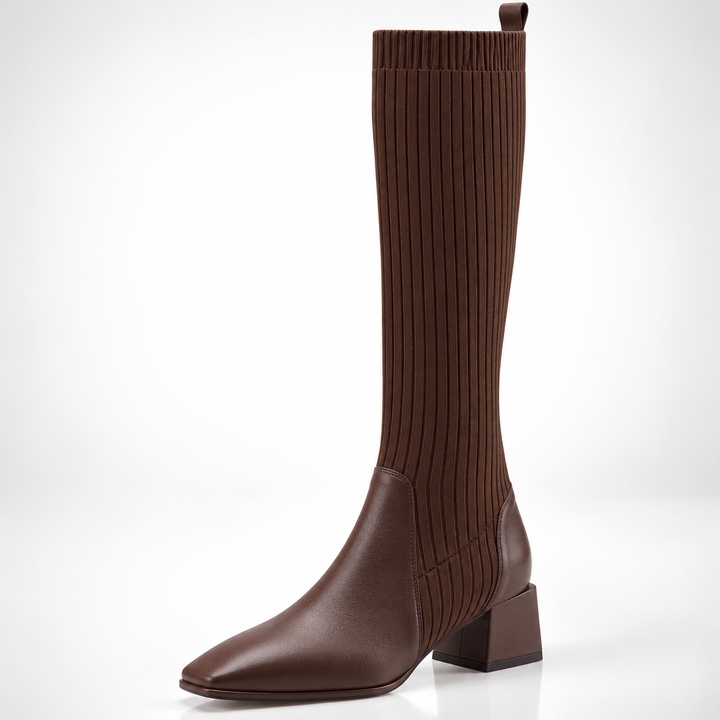 Julie Ribbed Knee-High Boots