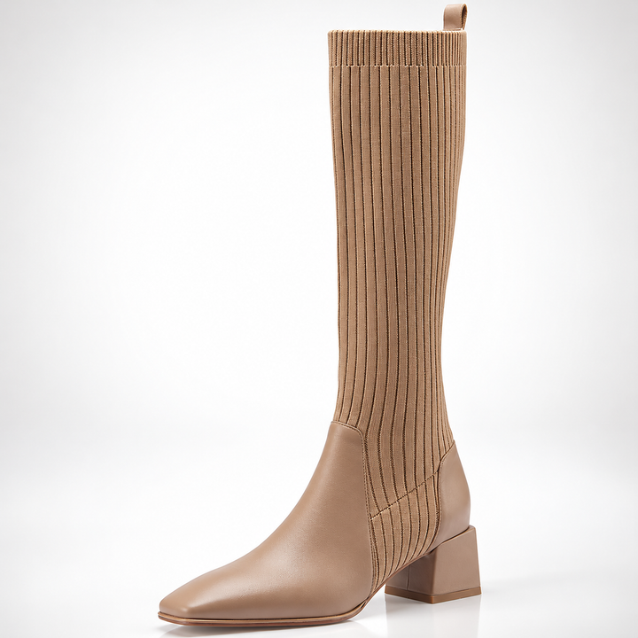 Julie Ribbed Knee-High Boots