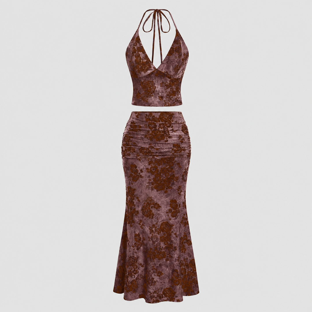 Boho Halter Maxi Set