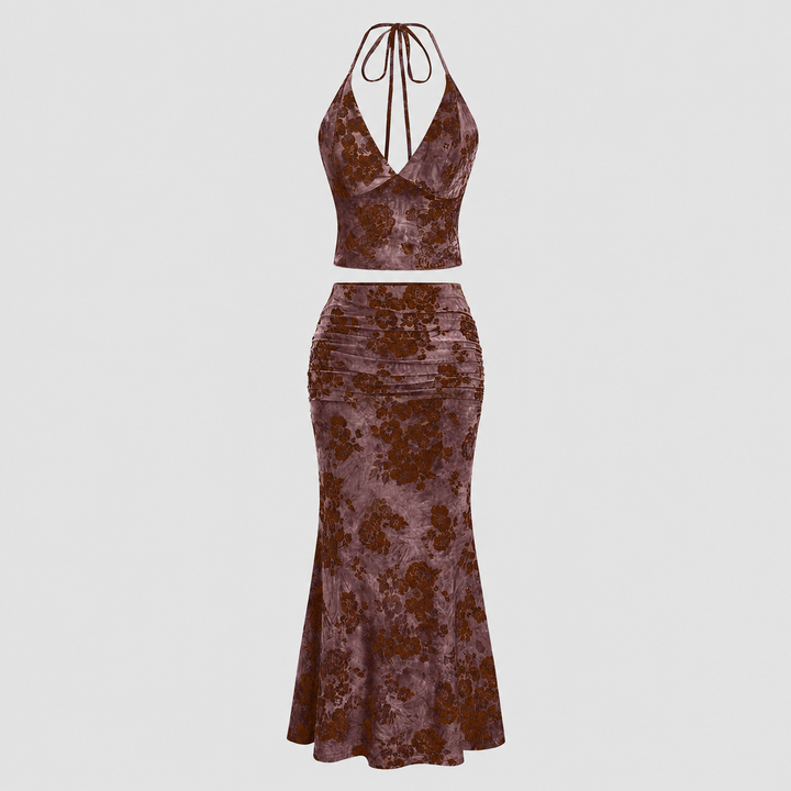 Boho Halter Maxi Set