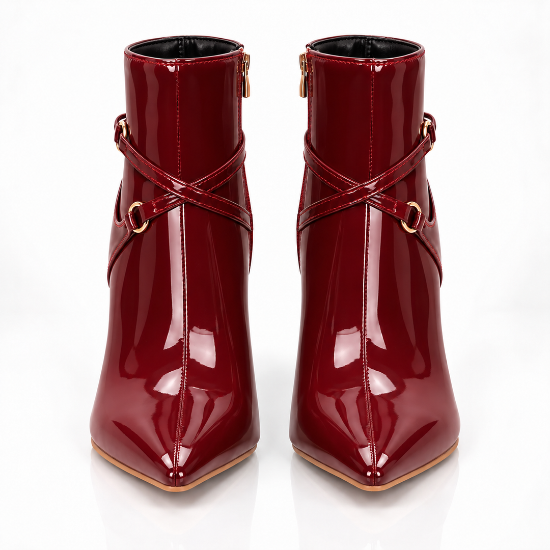 Kiara Patent Strap Ankle Boots