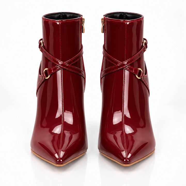Kiara Patent Strap Ankle Boots