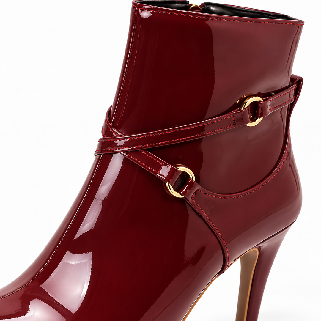Kiara Patent Strap Ankle Boots