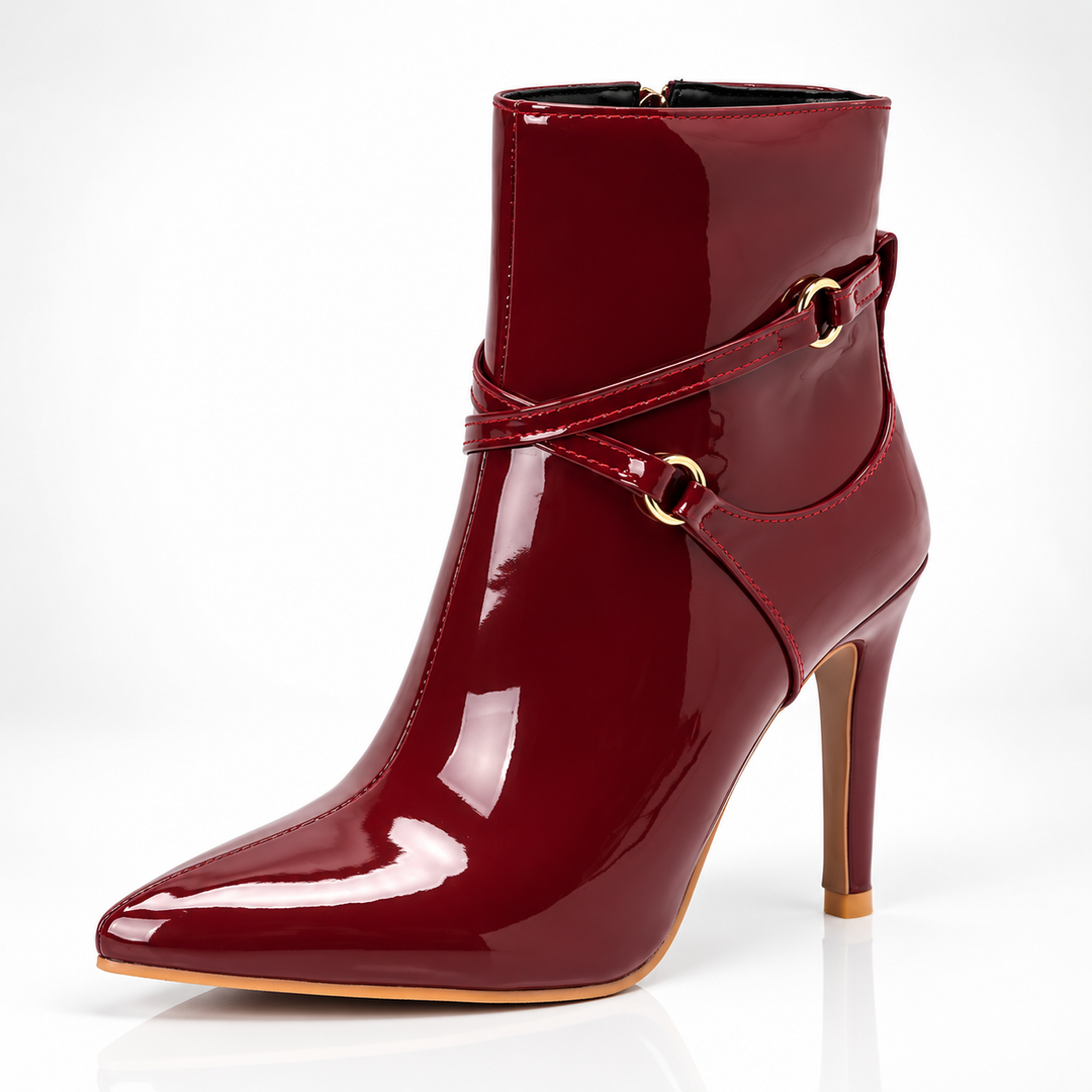Kiara Patent Strap Ankle Boots
