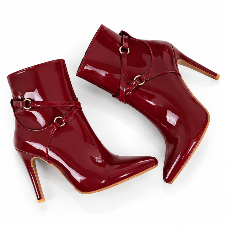Kiara Patent Strap Ankle Boots