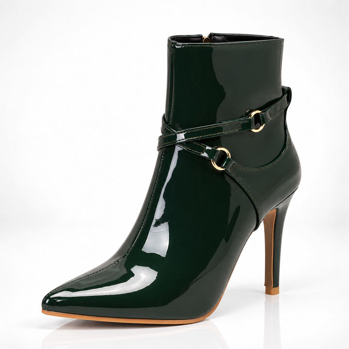 Kiara Patent Strap Ankle Boots