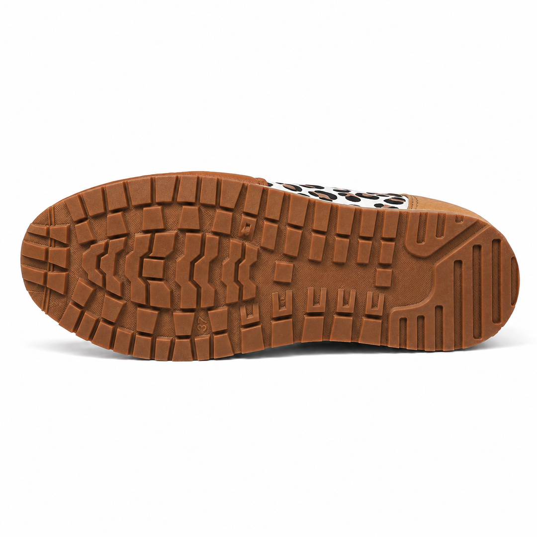 Leopard Print Leather Sneakers