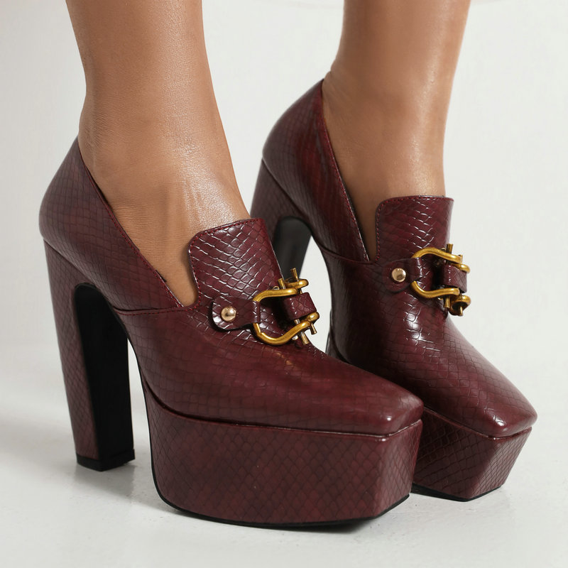 Milano Bit Platform Heels - London Lake