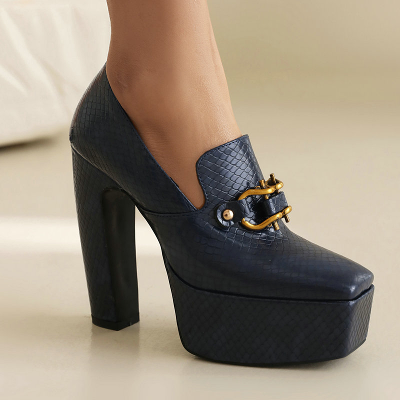 Milano Bit Platform Heels - London Lake