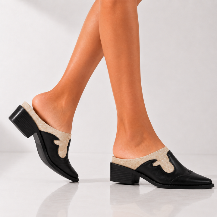 Nadine Leather Mules - London Lake