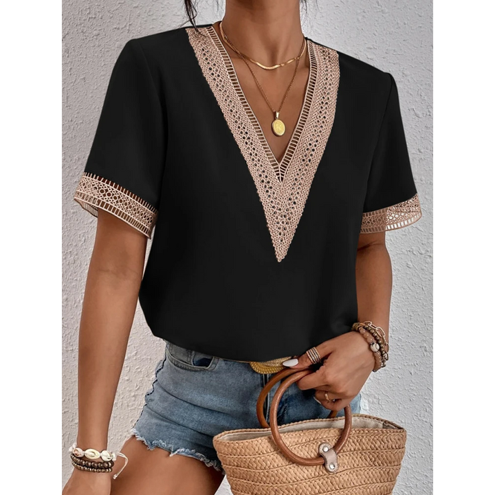 Paloma Lace V-Neck - London Lake