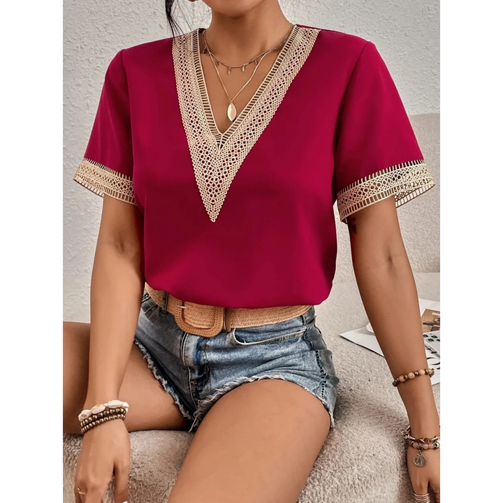 Paloma Lace V-Neck - London Lake