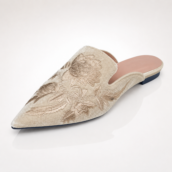 Sabrina Floral Velvet Mules