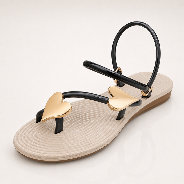 Gold Heart Sandals