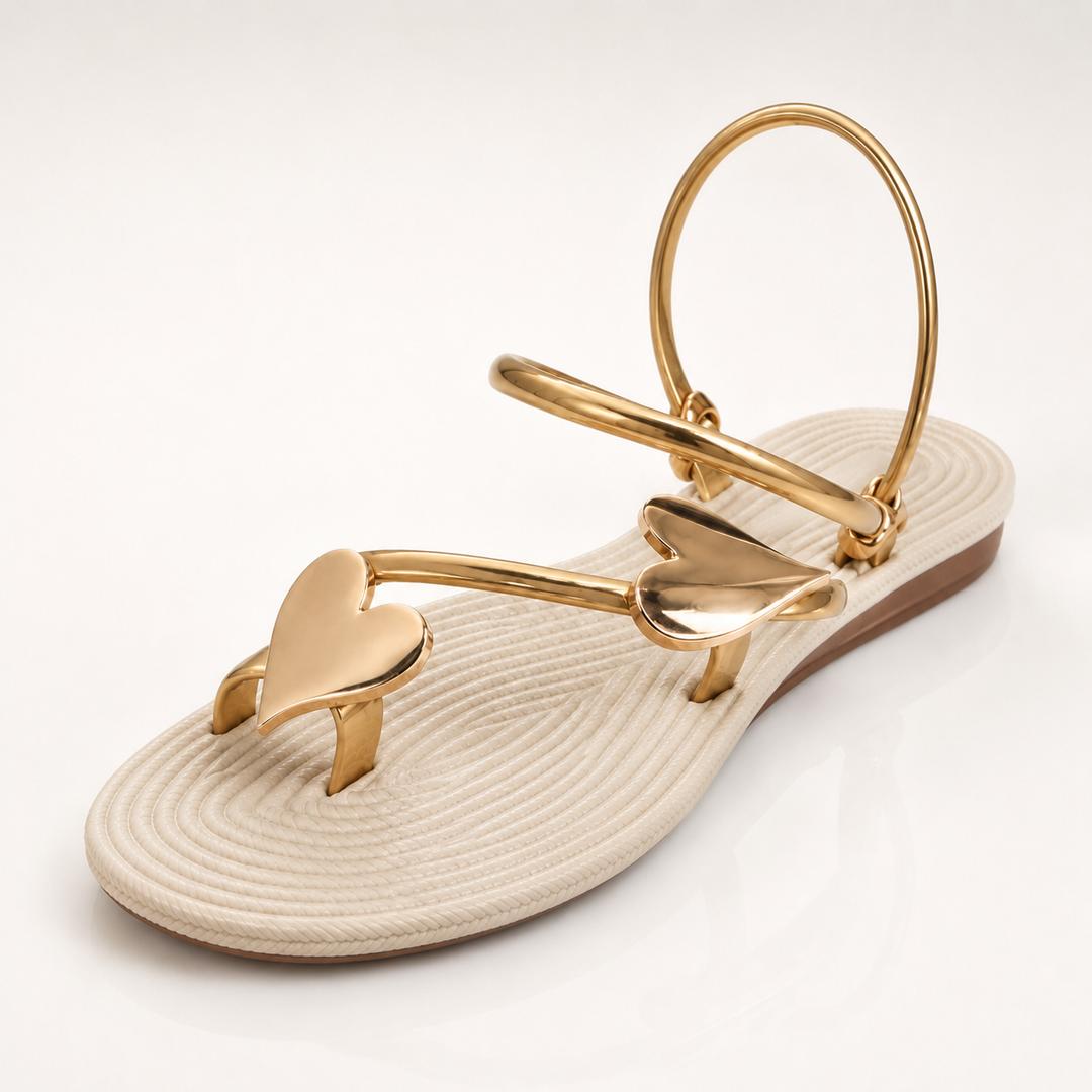 Gold Heart Sandals