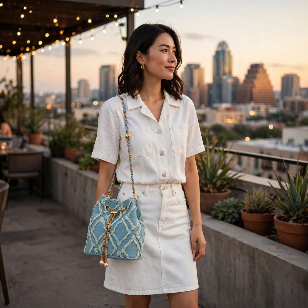 Dolly Denim Bucket Bag