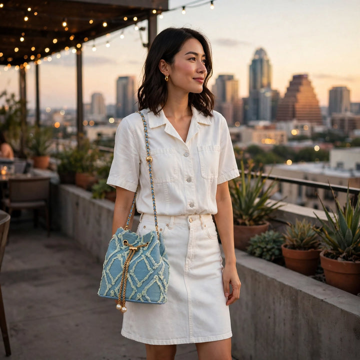 Dolly Denim Bucket Bag