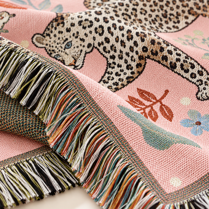 Leopard Woven Throw Blanket