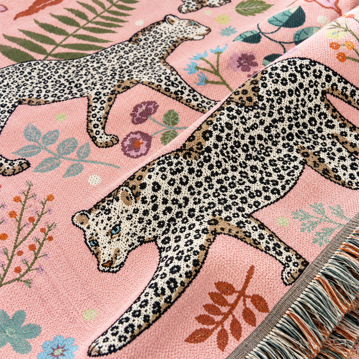 Leopard Woven Throw Blanket