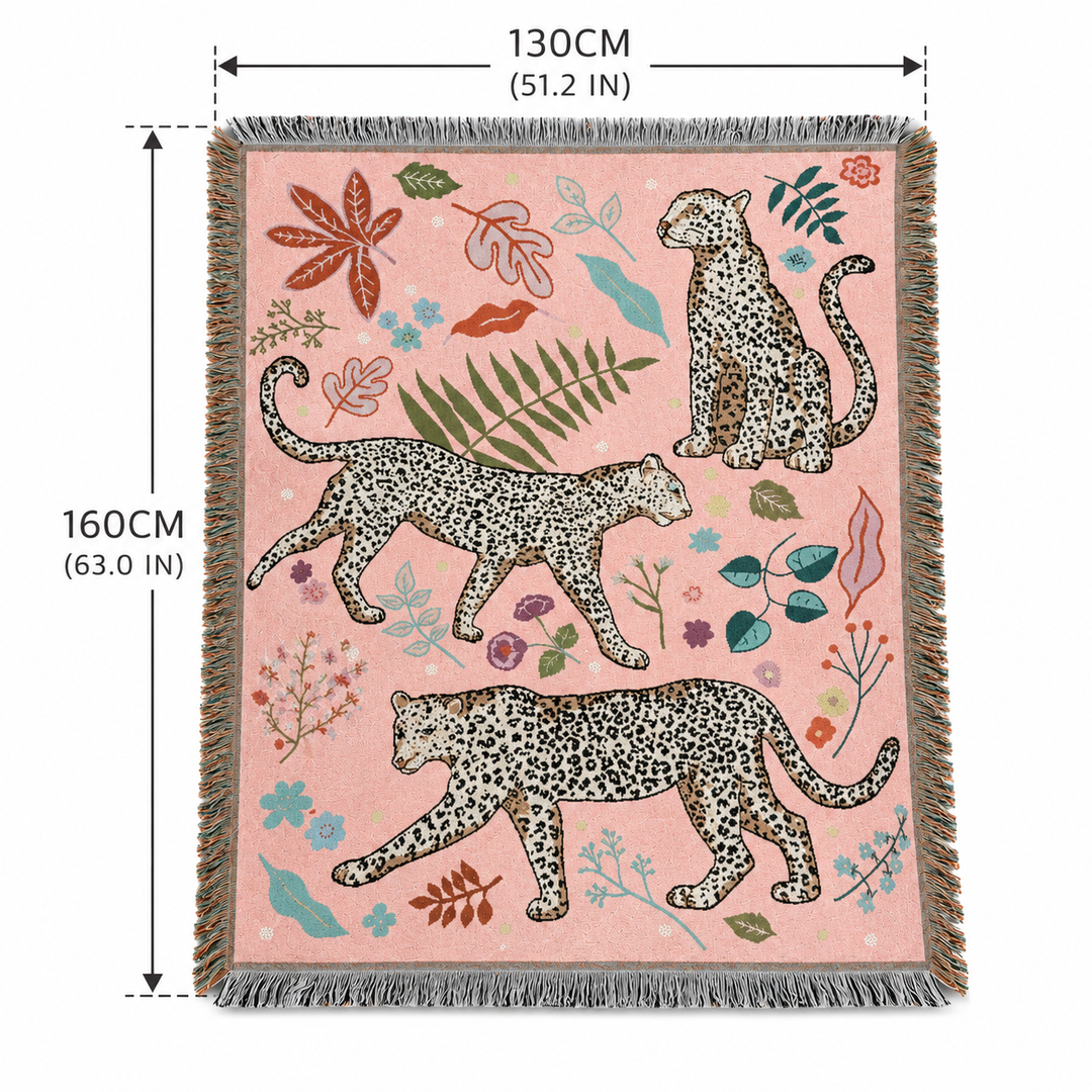 Leopard Woven Throw Blanket