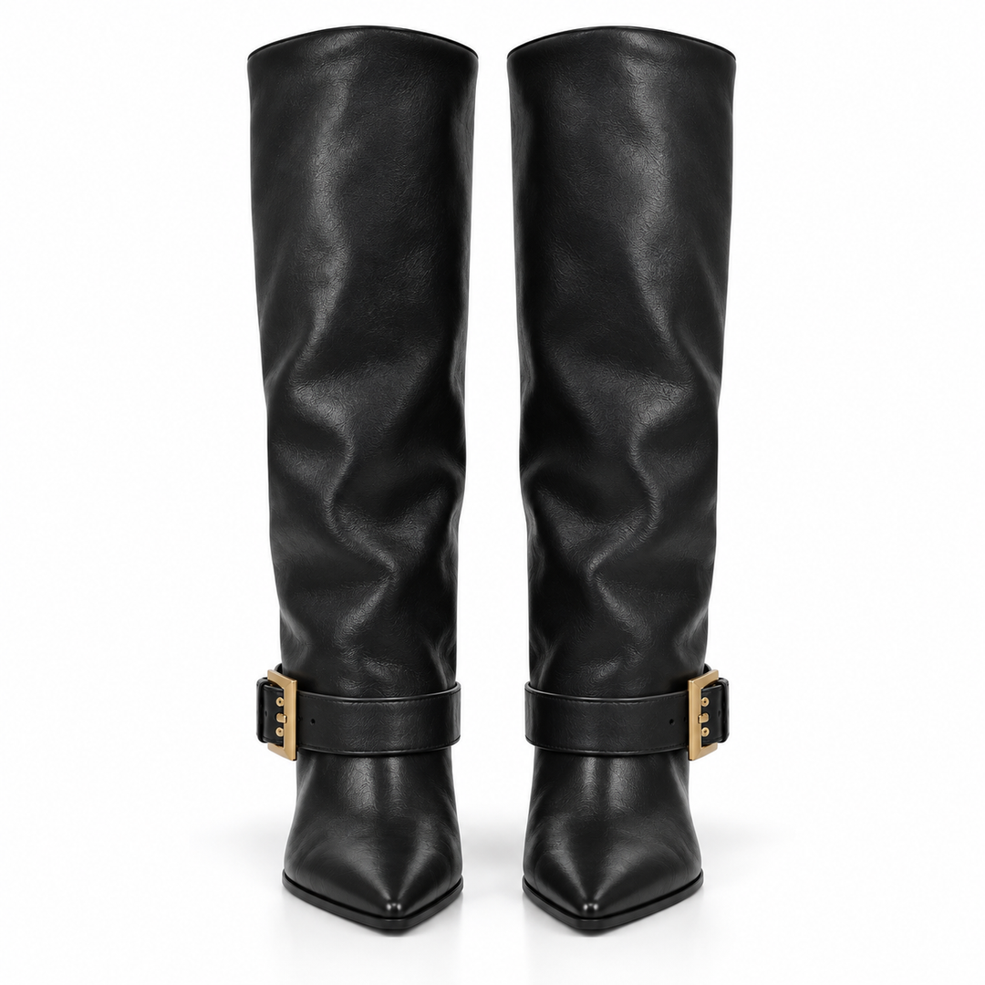 Kelly Buckled Knee-High Boots