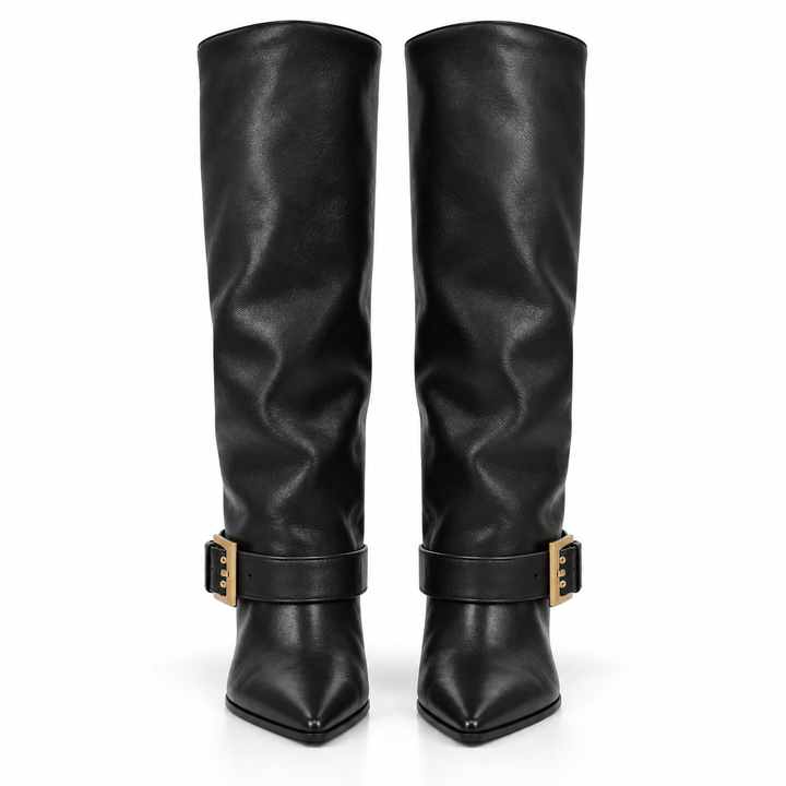 Kelly Buckled Knee-High Boots