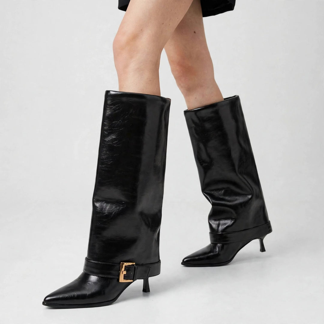 Kelly Buckled Knee-High Boots