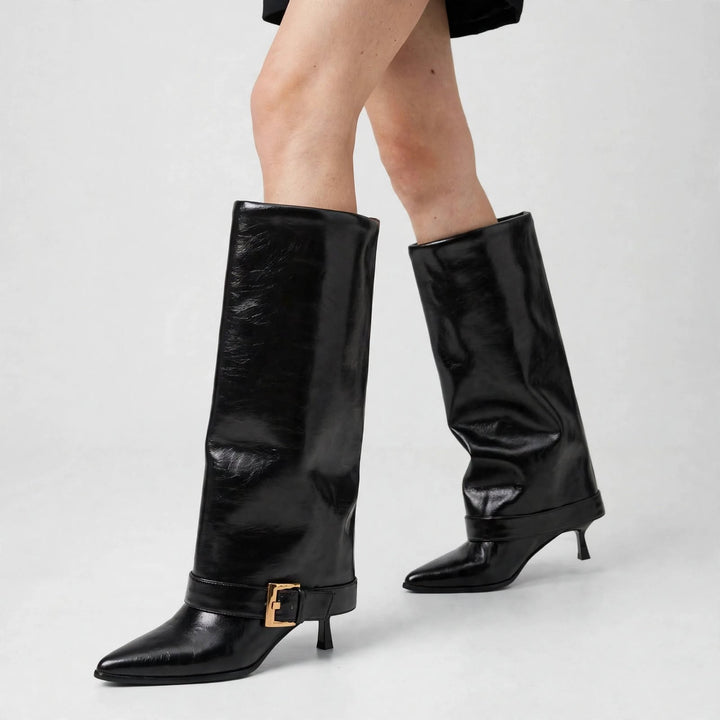 Kelly Buckled Knee-High Boots