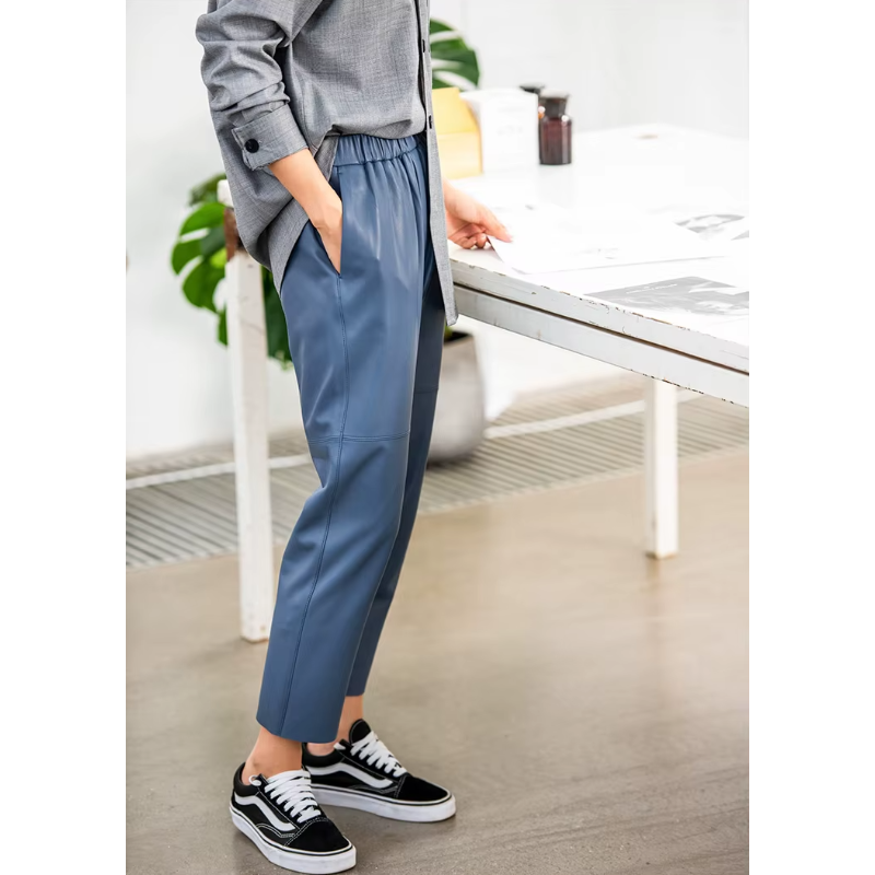 Sloane Leather Pants - London Lake