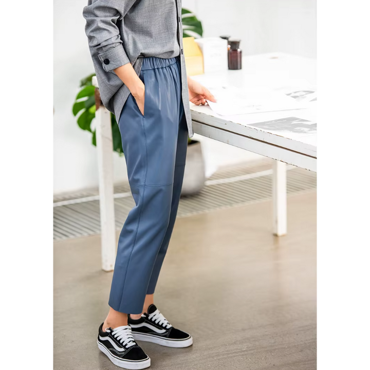 Sloane Leather Pants - London Lake