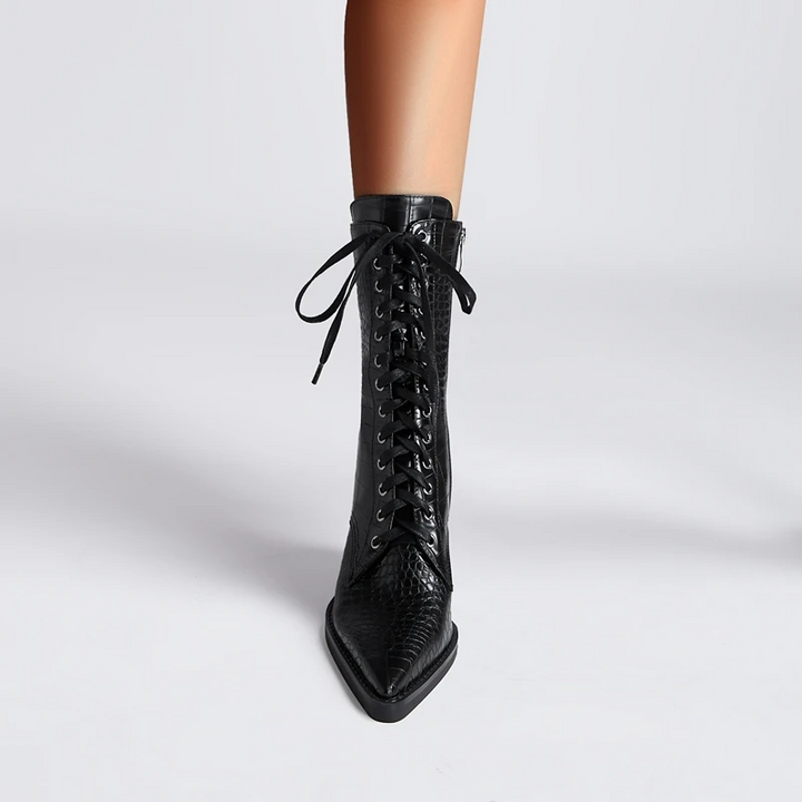 Westline Lace-Up Leather Boots - London Lake