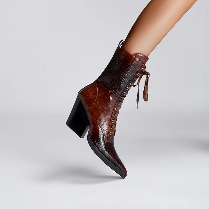 Westline Lace-Up Leather Boots - London Lake