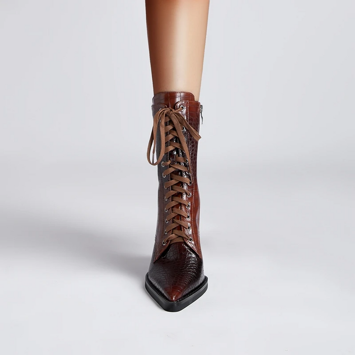 Westline Lace-Up Leather Boots - London Lake