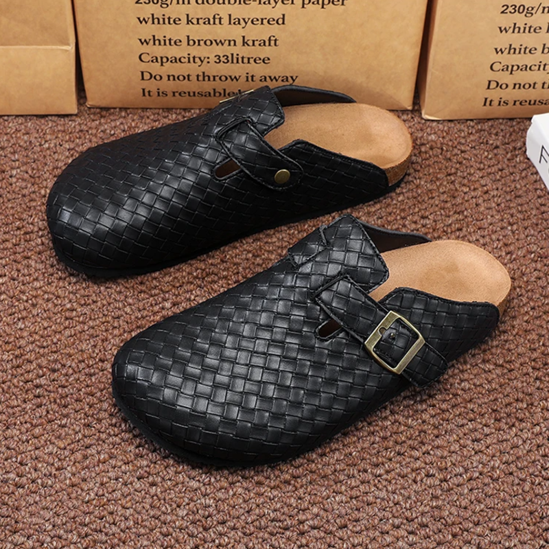 Lorenzo Woven Leather Clogs - London Lake