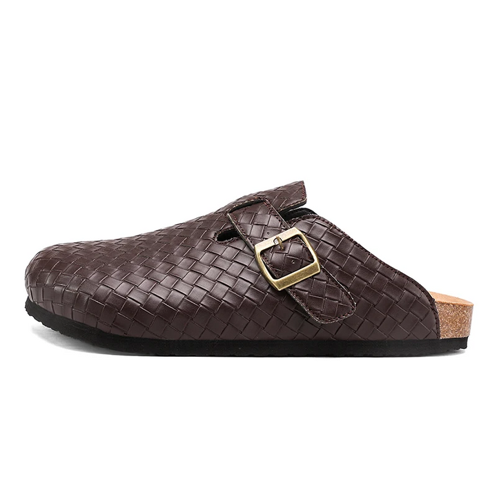 Lorenzo Woven Leather Clogs - London Lake